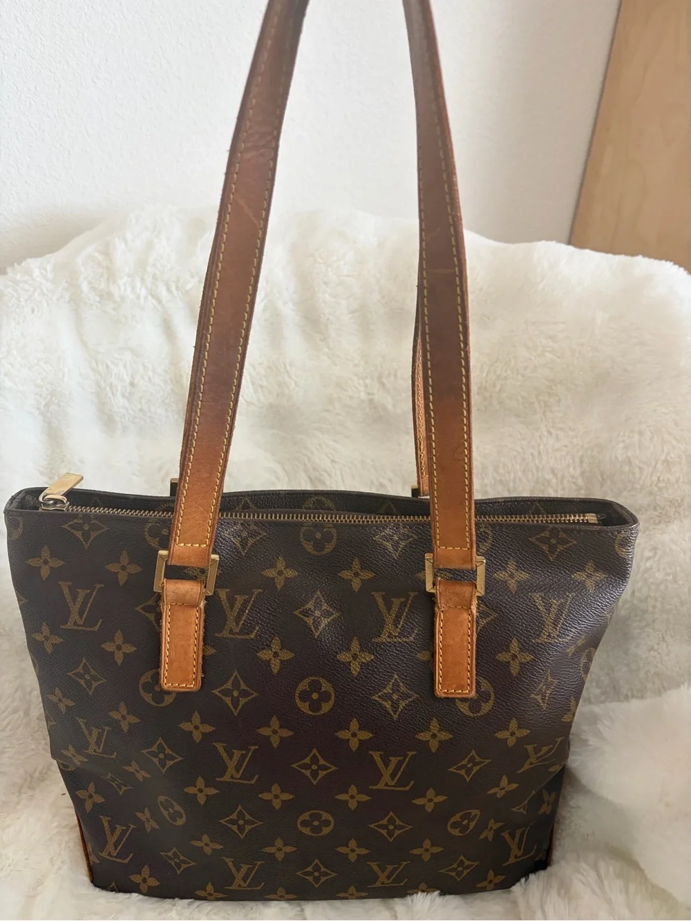 Louis Vuitton Monogram Cabas Piano Tote Shoulder Bag tote + COA